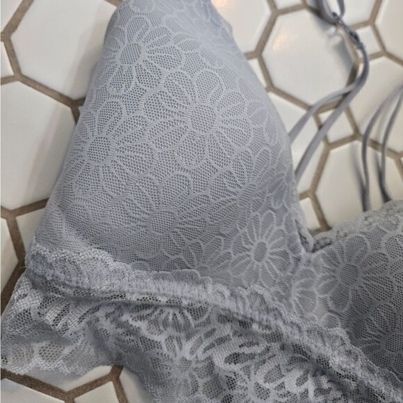 Aerie Floral Lace Longline Wirefree Bralette 32C - Picture 3 of 6